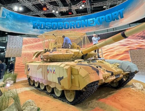 With UAVs, air defenses and a full-sized, modified tank, Russian firms make splash inside IDEX 2025